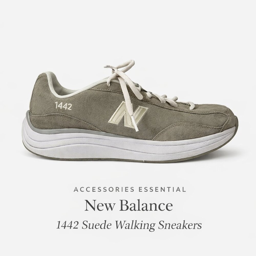 New Balance 1442 Suede Walking Sneakers Gray Taupe Comfort Shoes Women 7.5